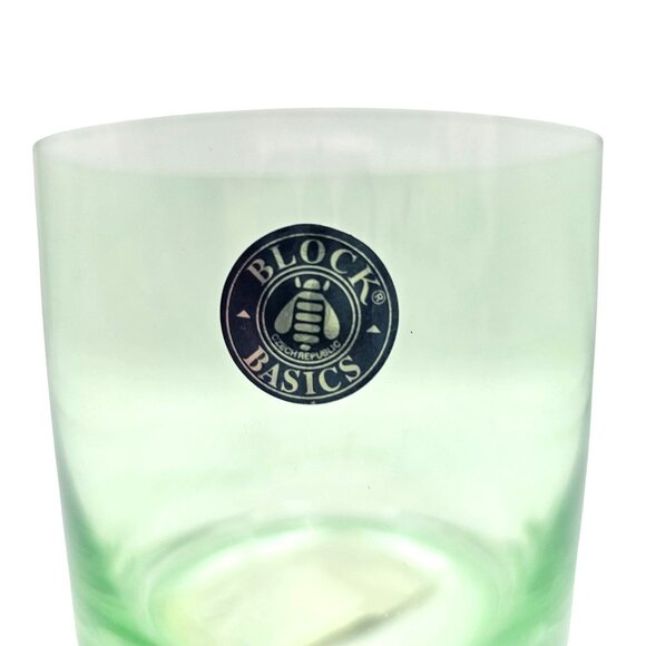 Block Emerald Double Old Fashioned Glasses Set Of 2 Discontinued Blown Glass NEW - Picture 7 of 12